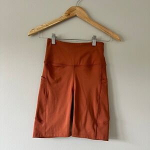 Hereafter Copper Pocket Biker Shorts High Waist Athletic Activewear S